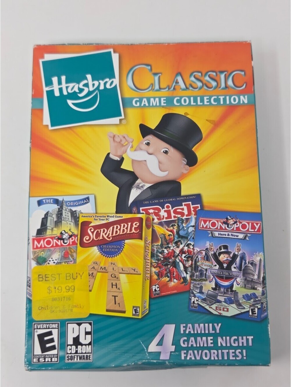 Hasbro Classic Game Collection PC CD-ROM 4 Games Monopoly Risk Scrabble New